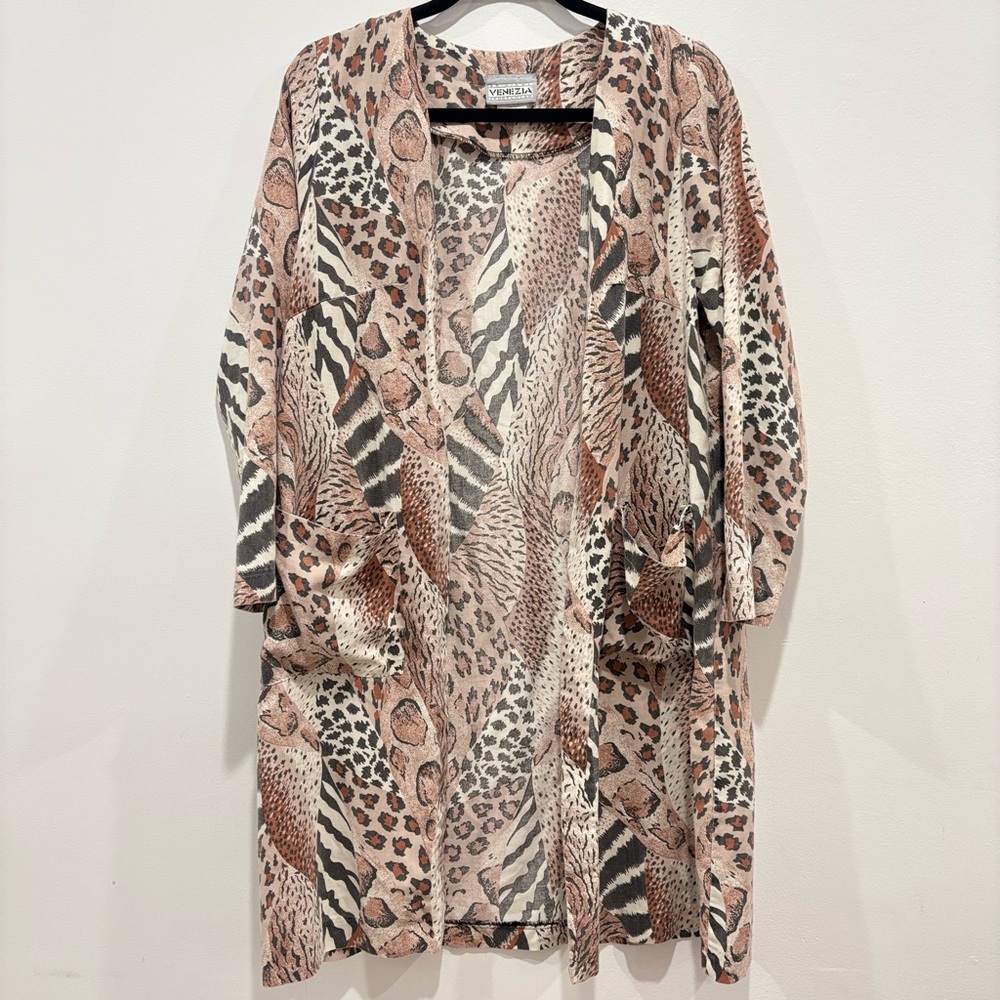 Venezia Animal Print Duster in Earthy Tones